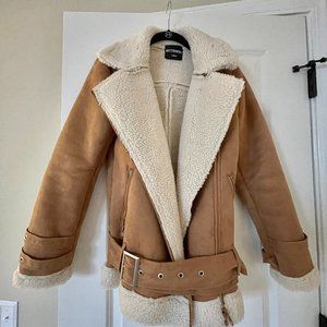 Kittenish Camel Faux Suede Jacket Size XS